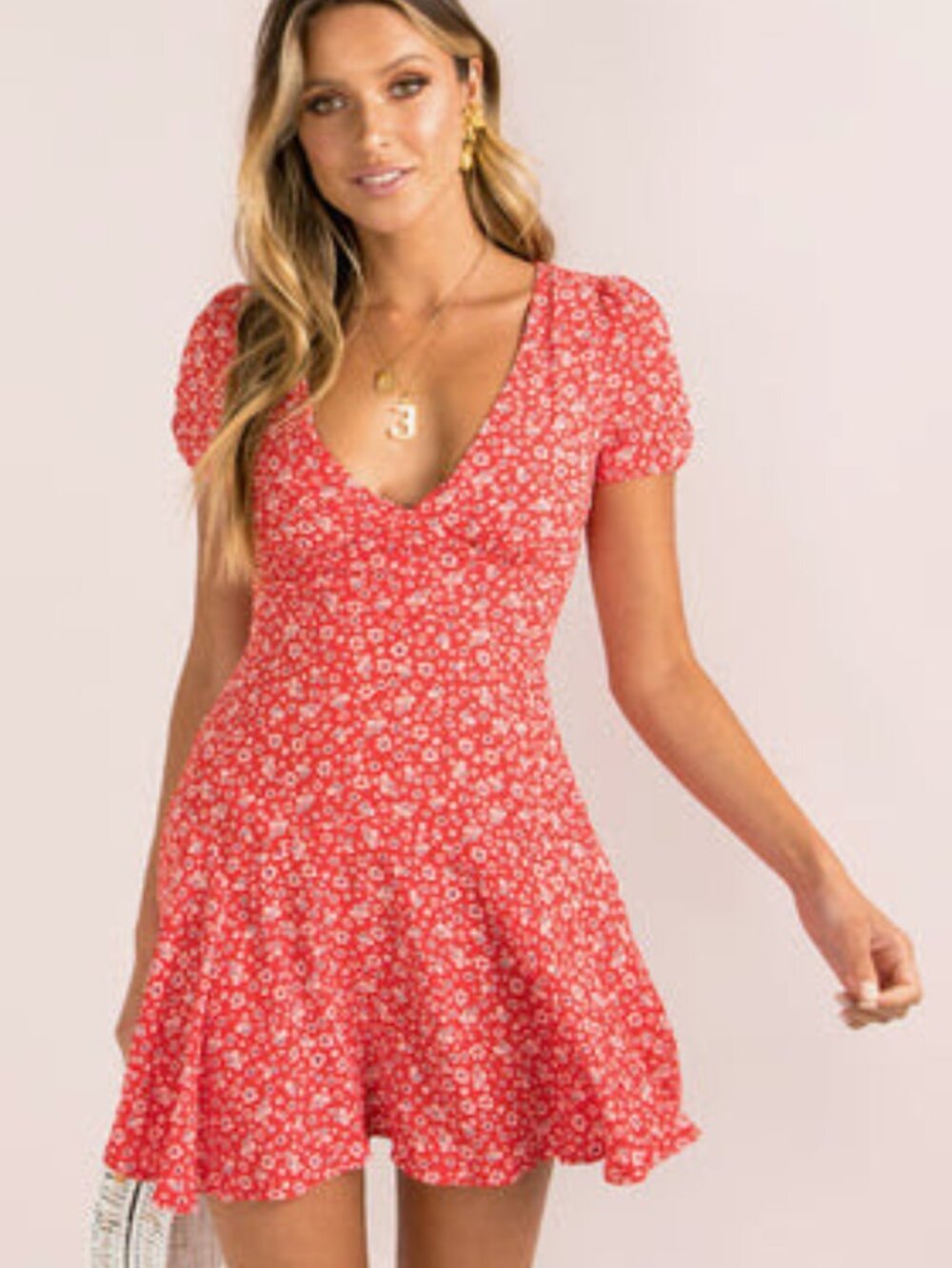 Sundae Muse Floral Red Dress! (Never Worn)